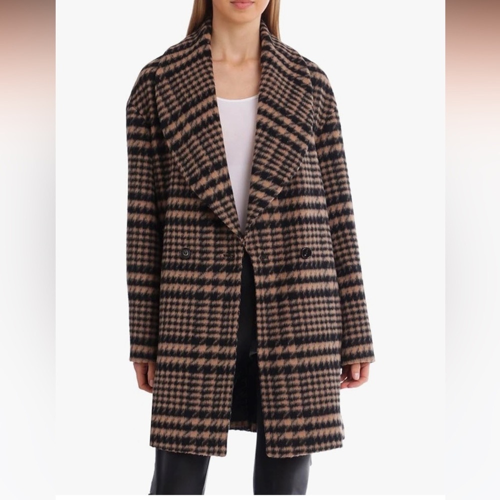 Anthropologie Plaid Double Breasted Coat